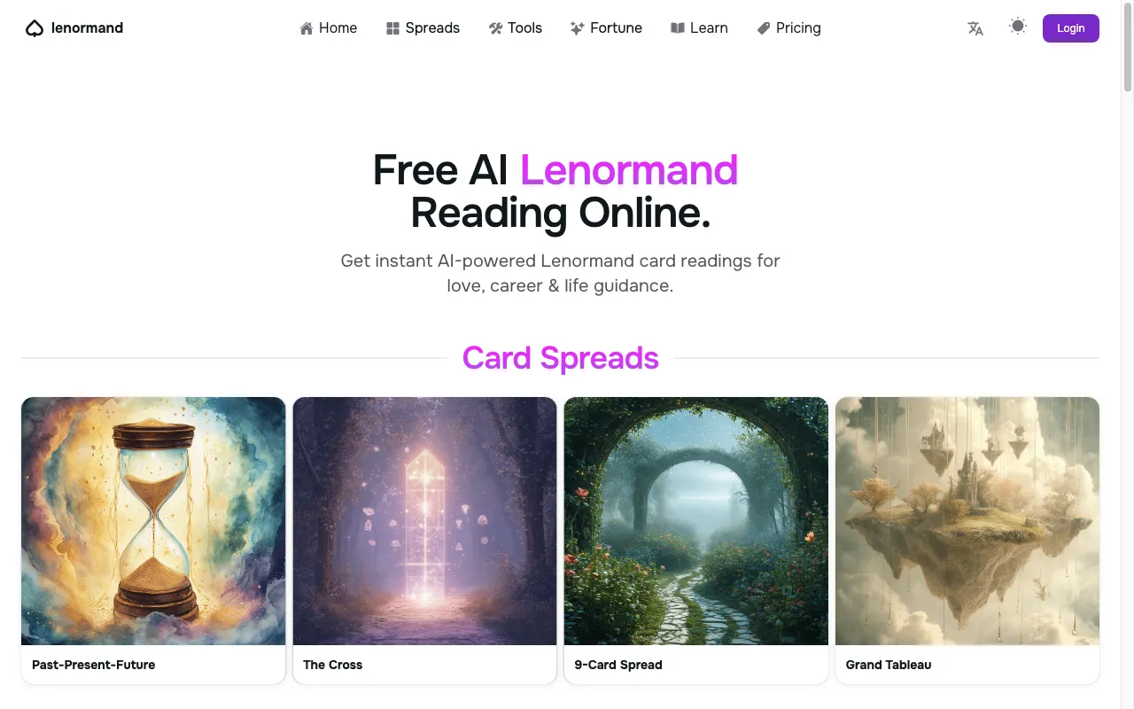 Lenormand Online — preview screenshot