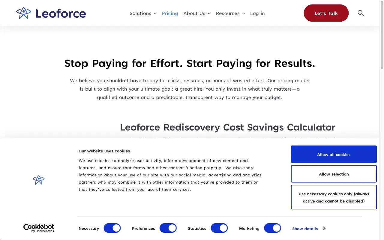 Leoforce — pricing page