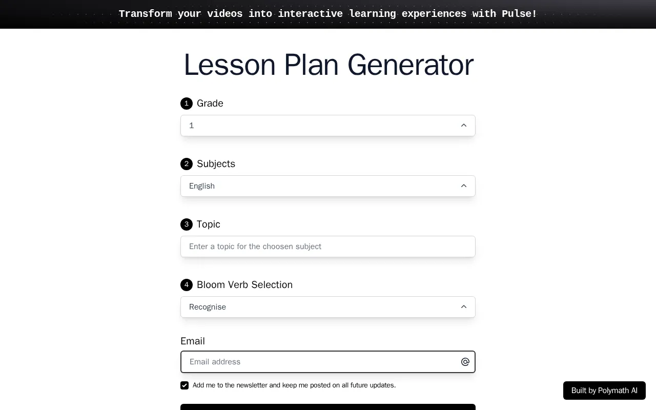 Lesson Plan Generator — preview screenshot