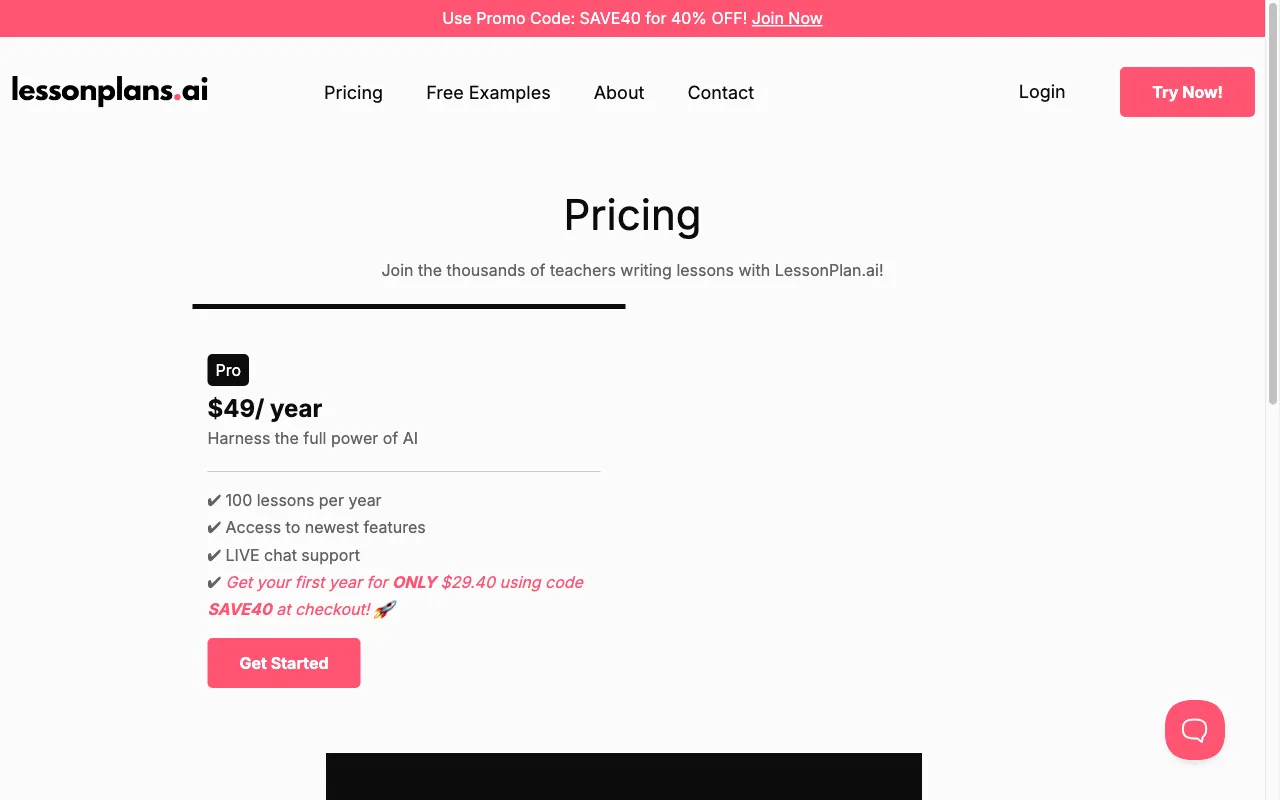 LessonPlans.ai — pricing page