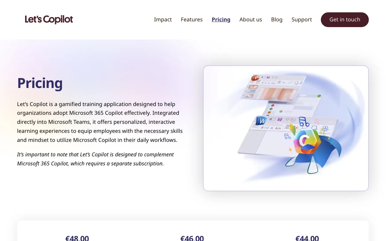 Let's Copilot — pricing page