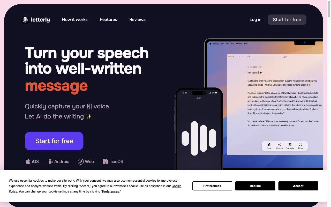 Letterly — preview screenshot