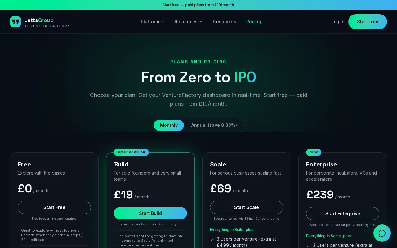 LettsGroup — pricing page