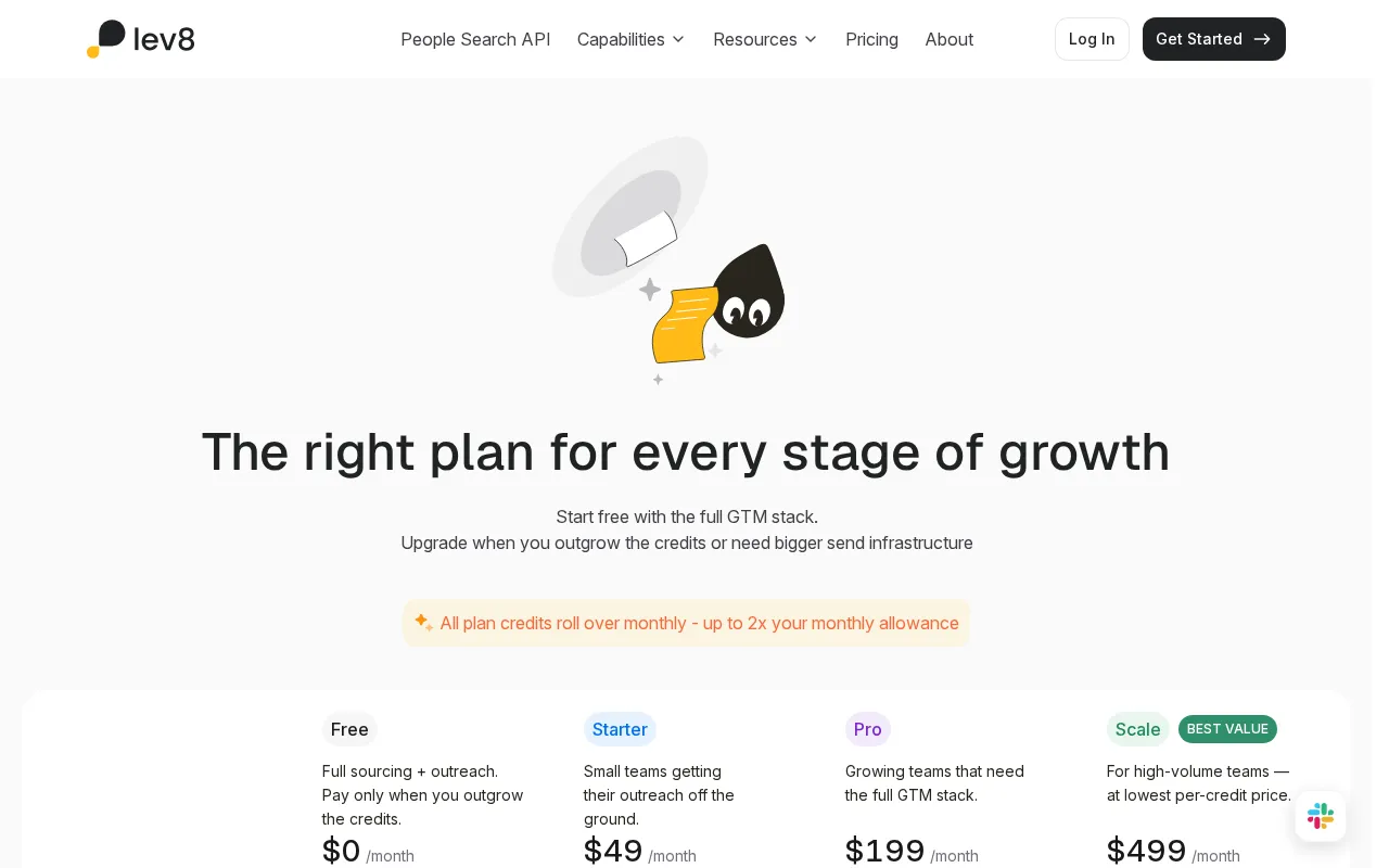 Lev8 — pricing page
