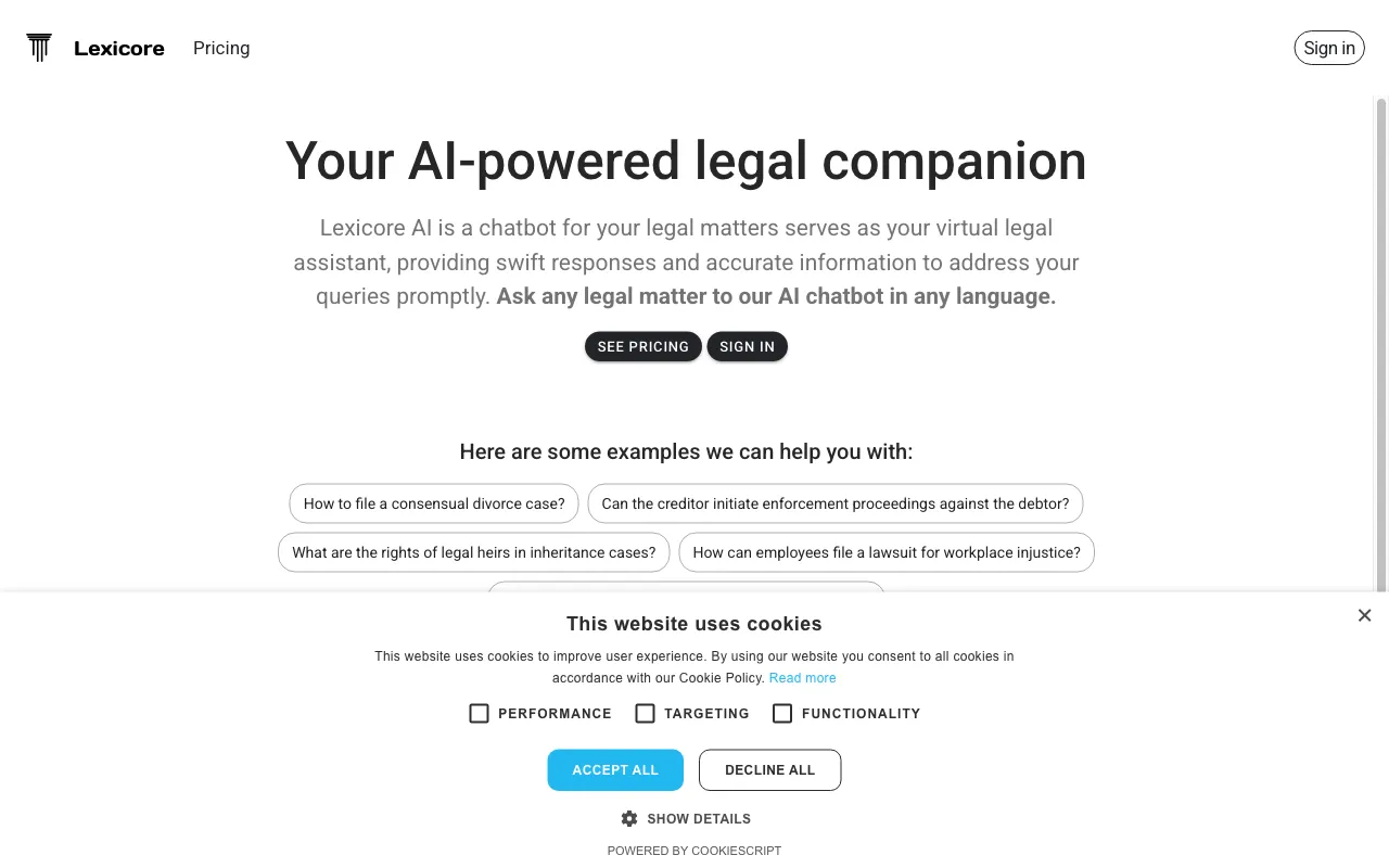 Lexicore.ai — preview screenshot