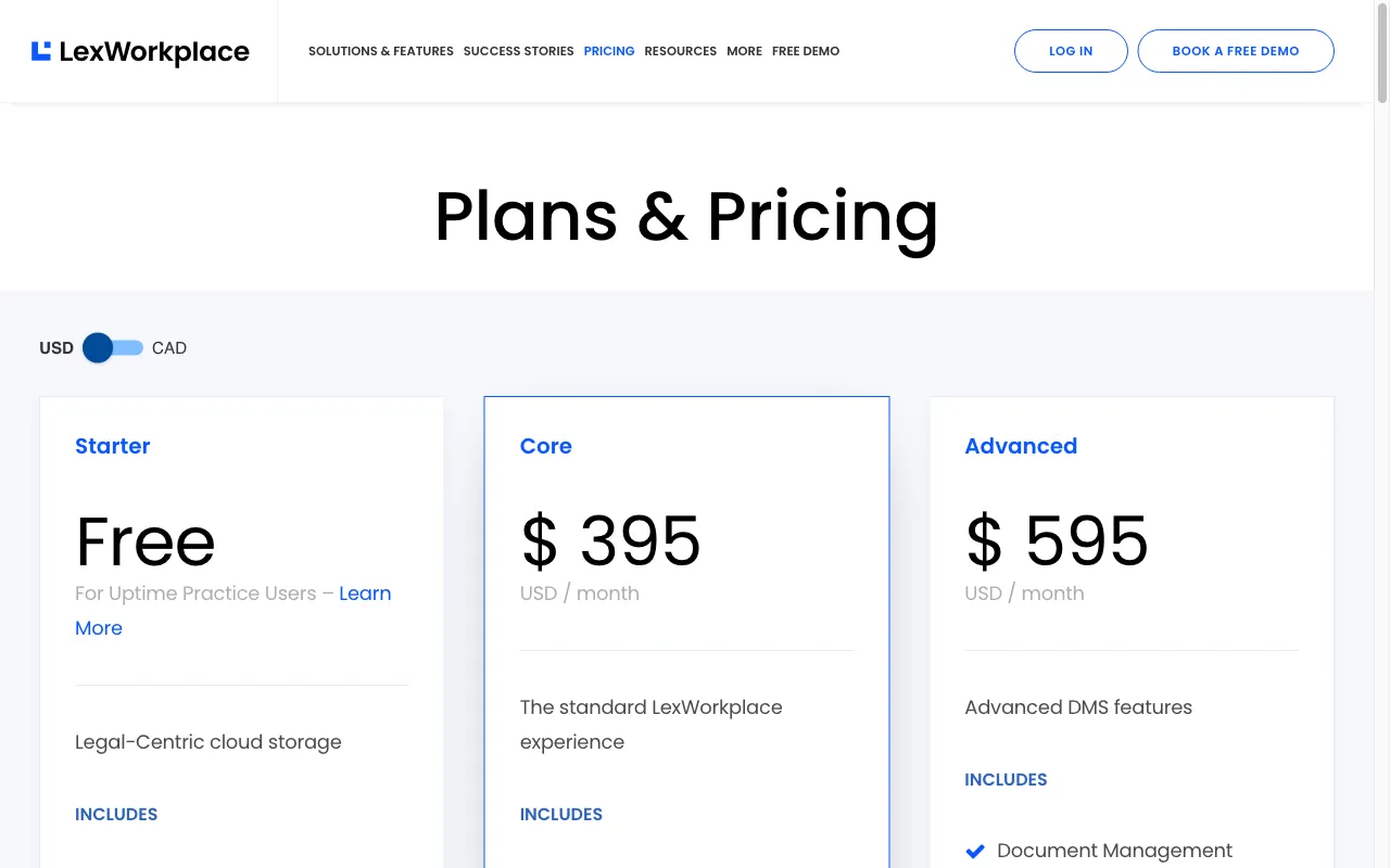 LexWorkplace — pricing page