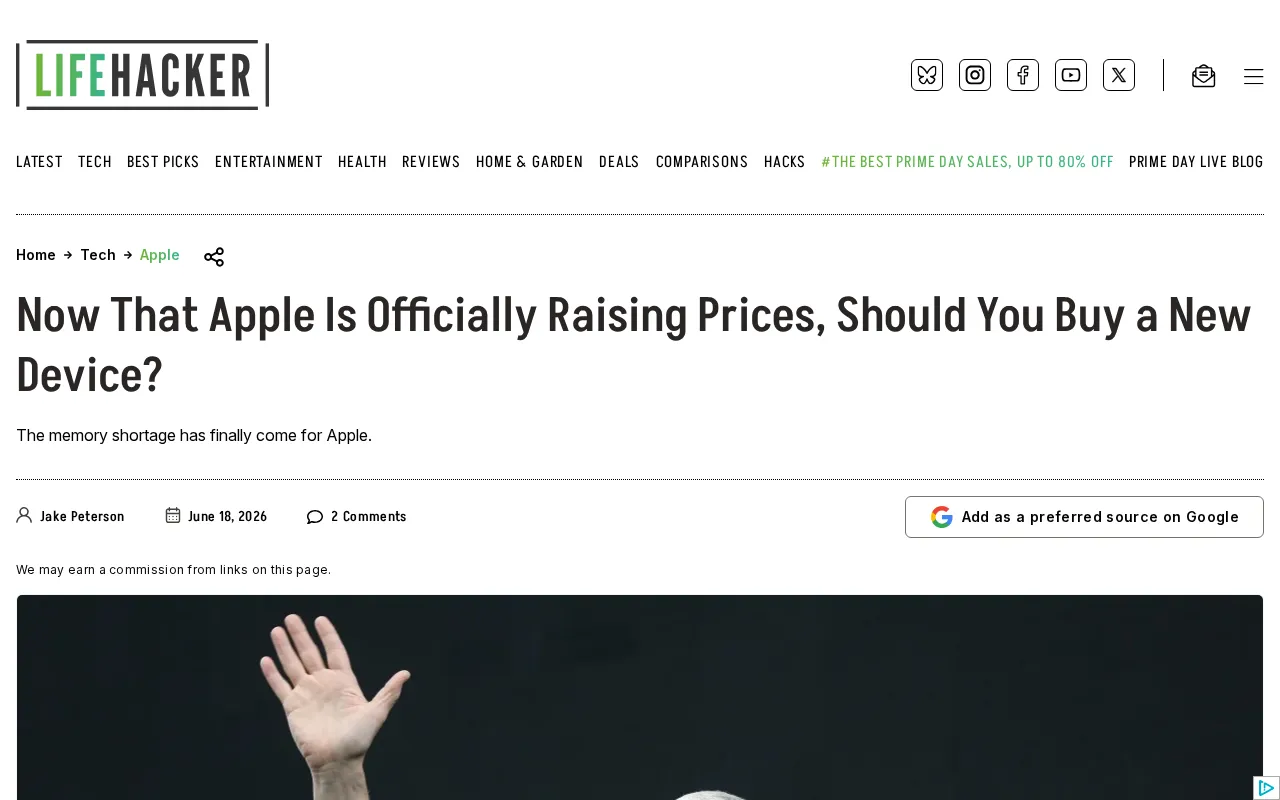 Lifehacker — pricing page