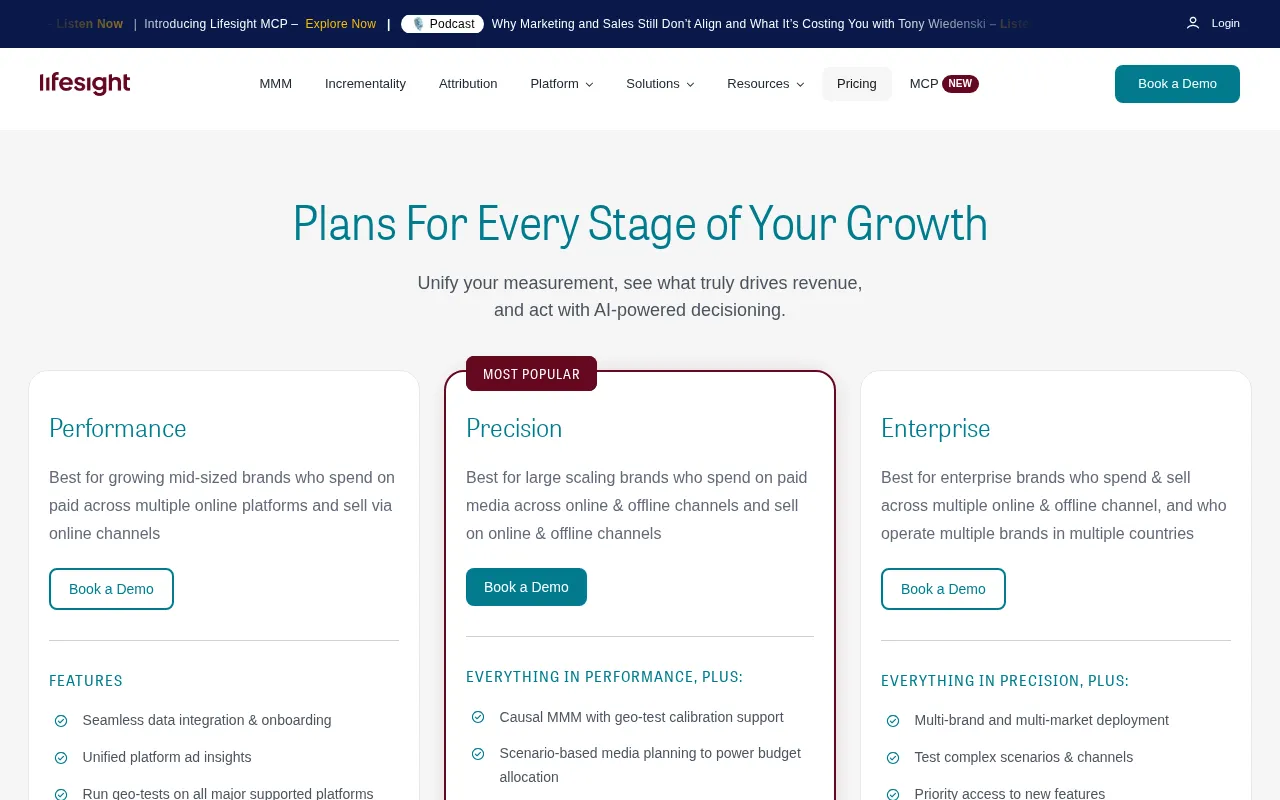 Lifesight — pricing page