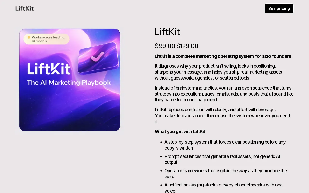 LiftKit — pricing page