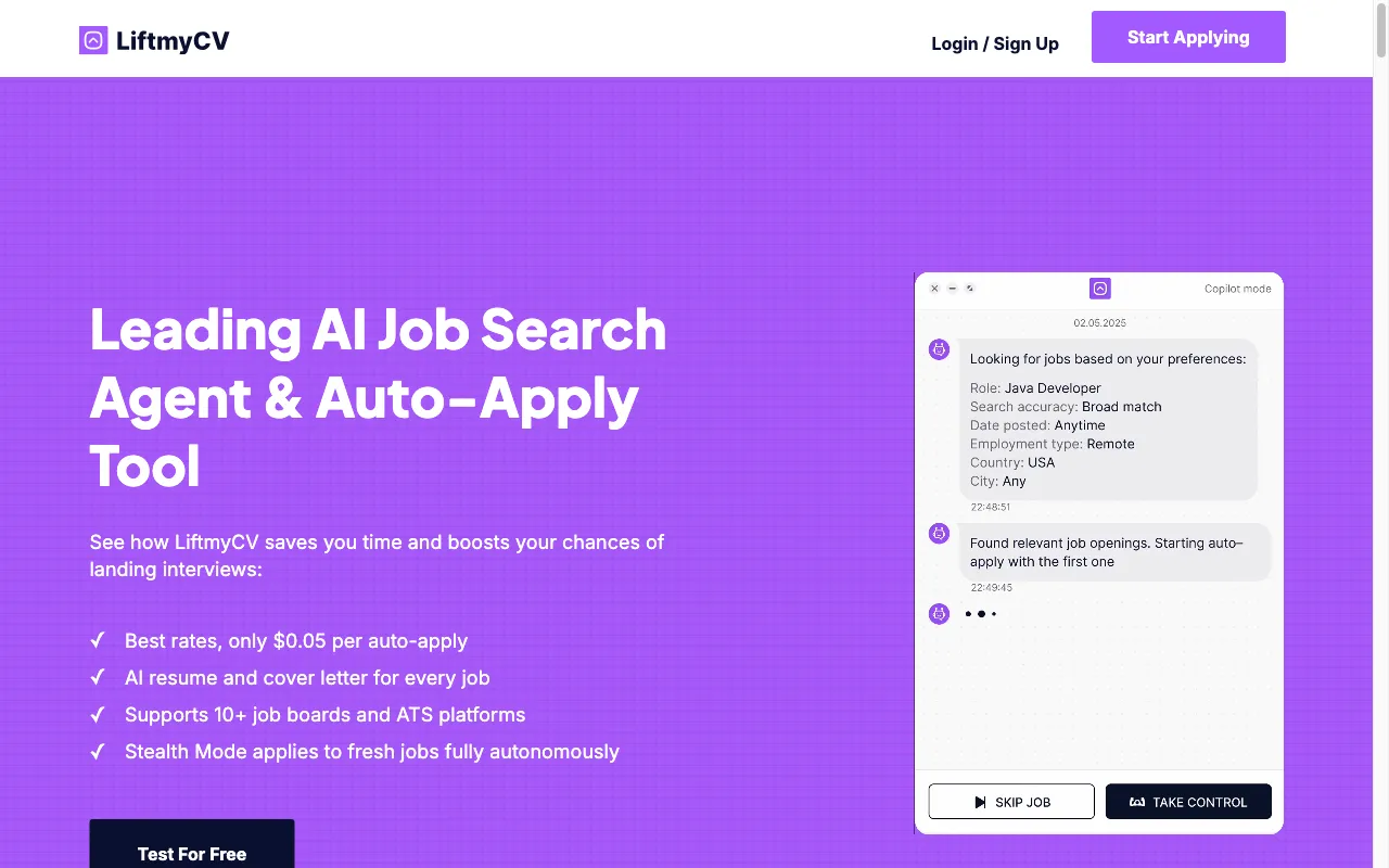 LiftmyCV — preview screenshot