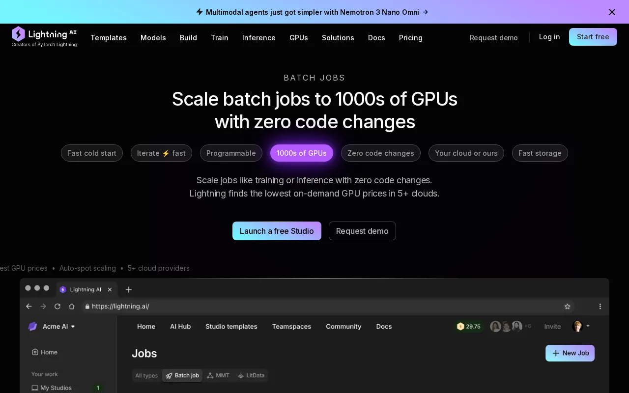 Lightning AI — pricing page