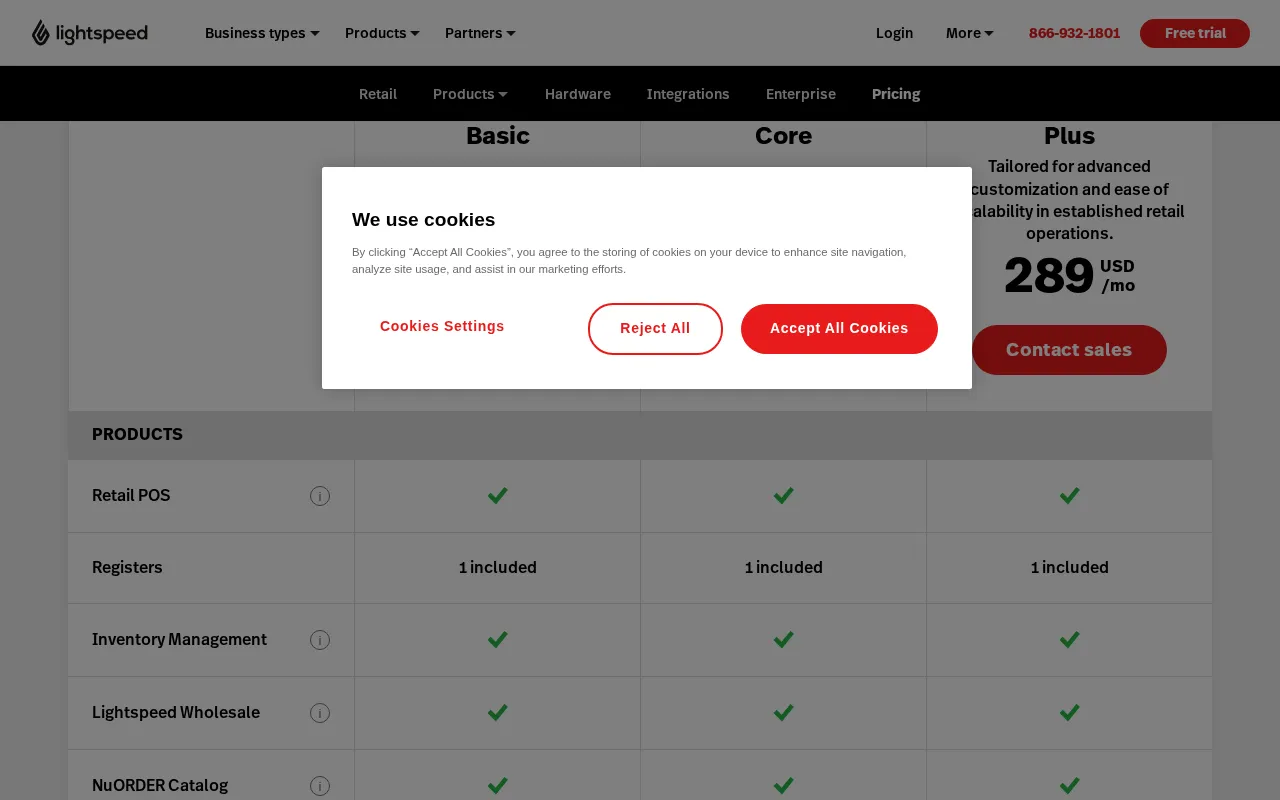 Lightspeed AI — pricing page