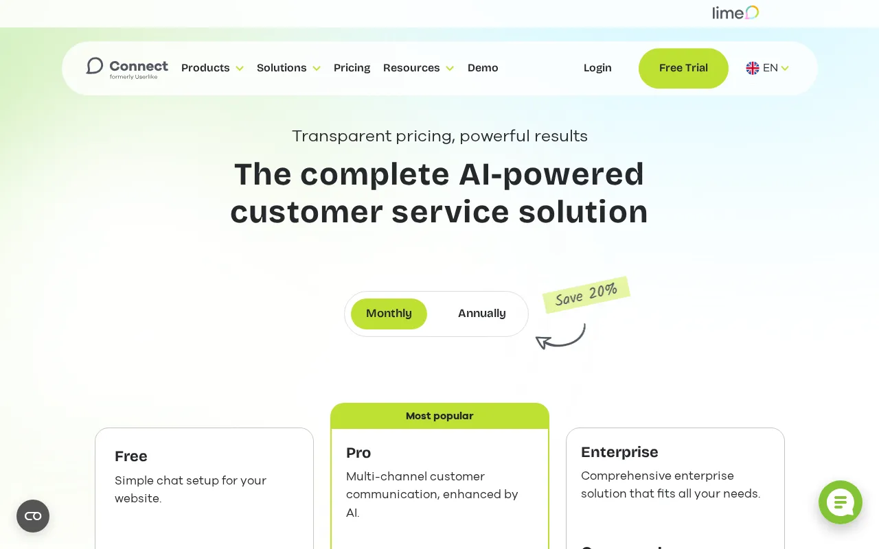 Lime Connect — pricing page