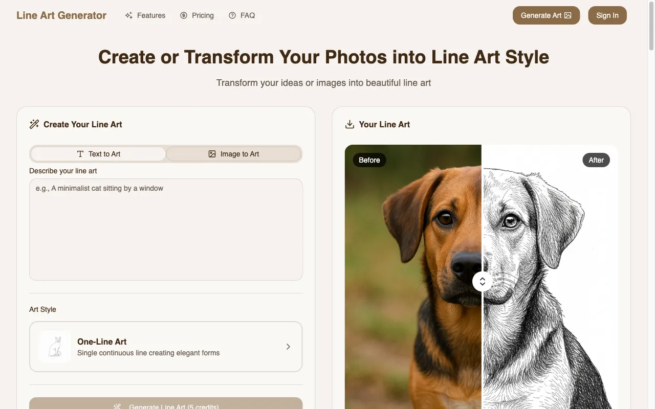 Line Art Generator — preview screenshot