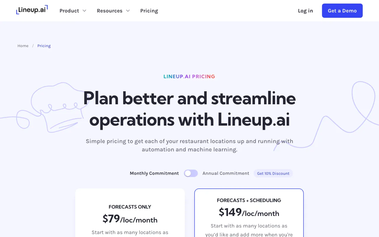 lineup.ai — pricing page