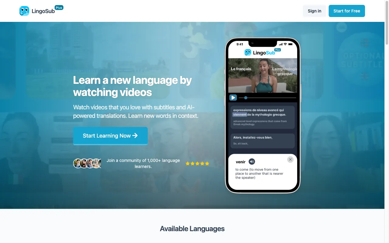 LingoSub — preview screenshot