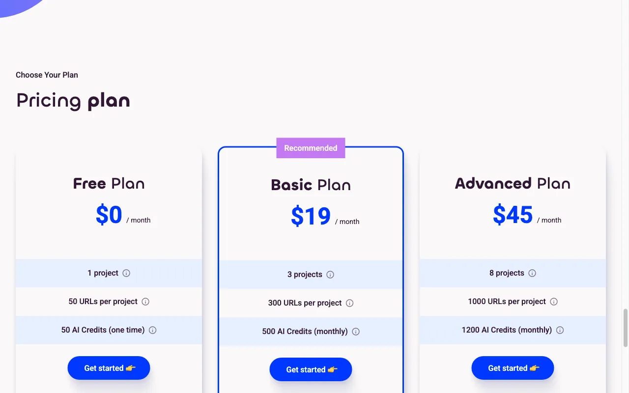Linkrobot AI — pricing page