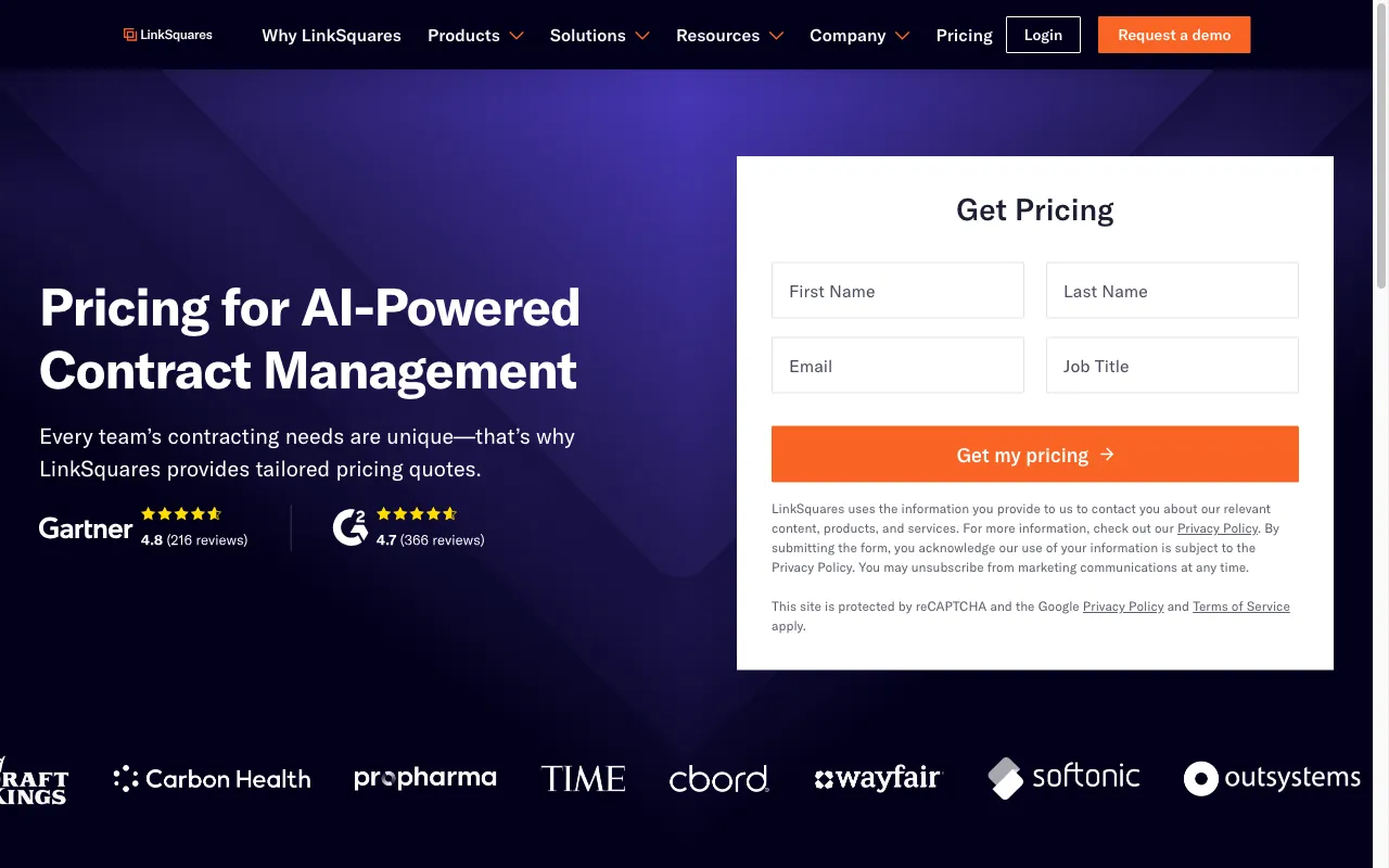 Linksquares — pricing page