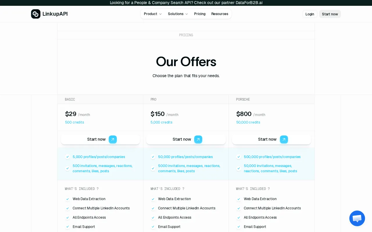 Linkupapi — pricing page