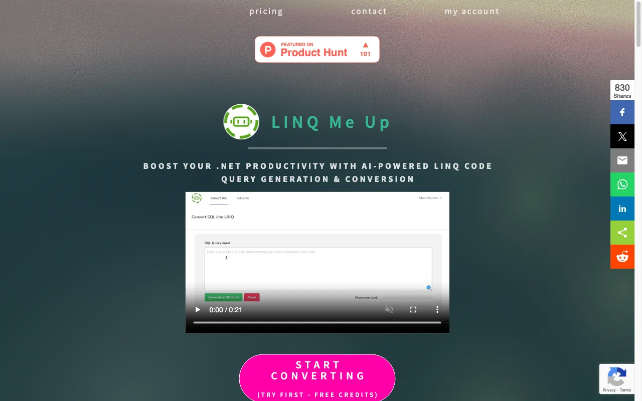 LINQ Me Up — preview screenshot