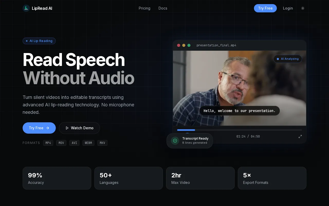 LipRead AI — preview screenshot