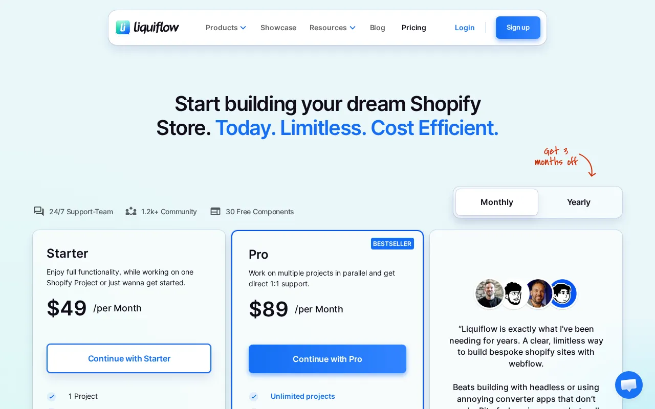 Liquiflow — pricing page