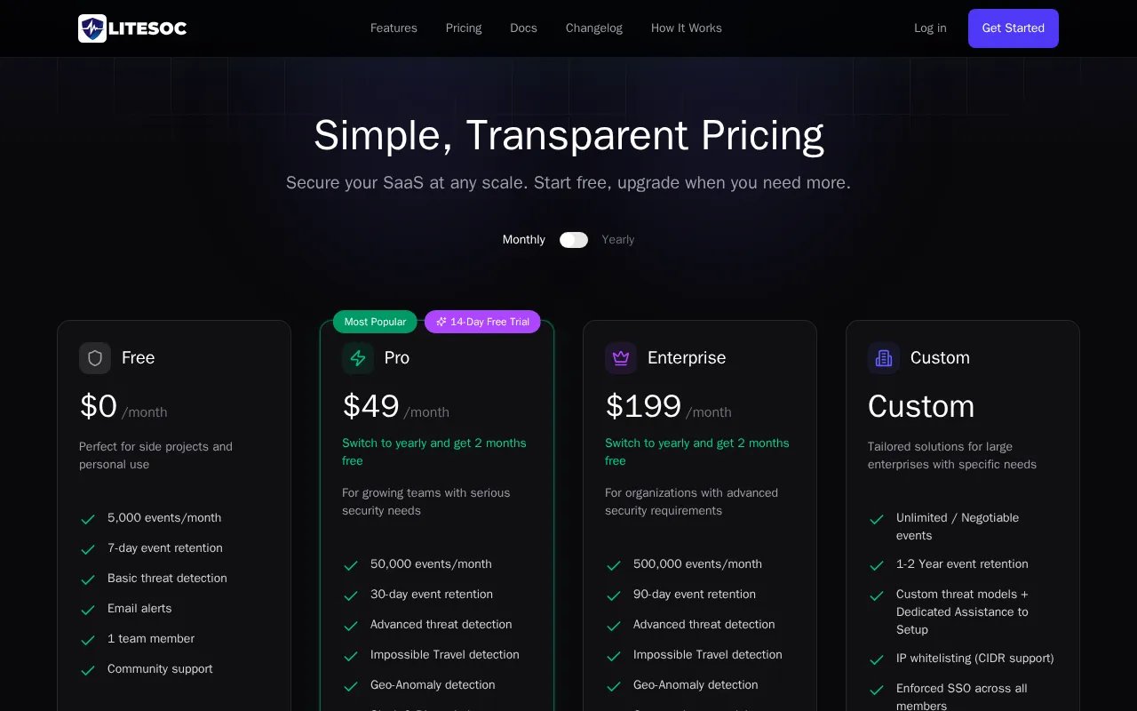 Litesoc — pricing page