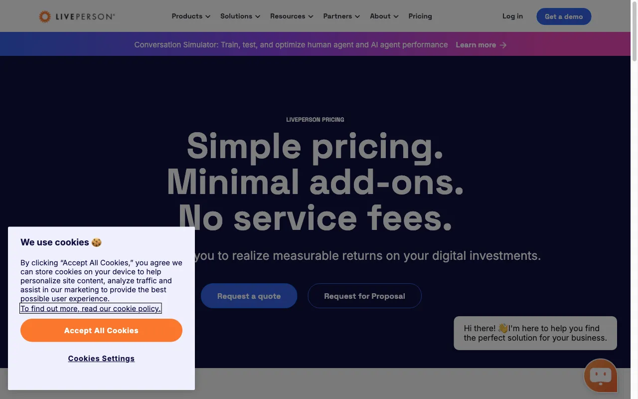 LivePerson — pricing page