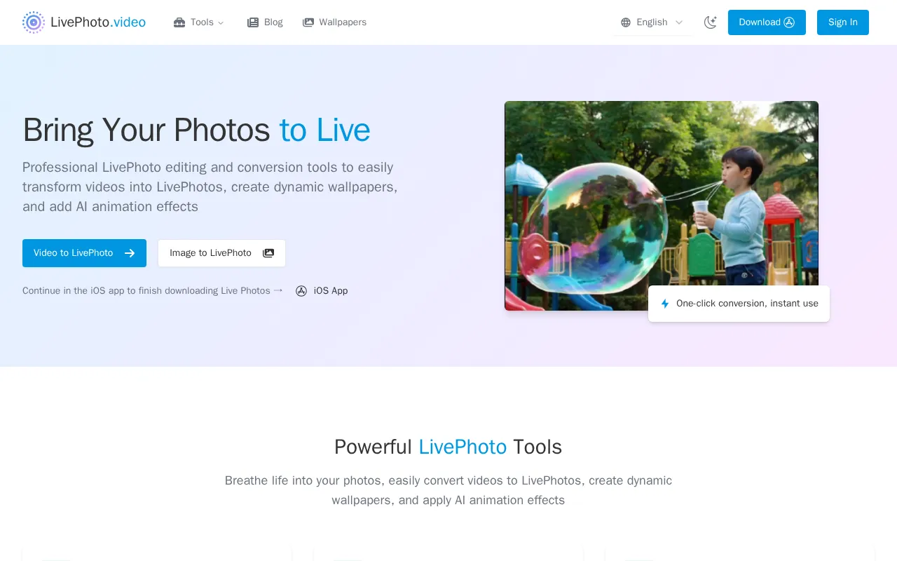 LivePhoto.video — preview screenshot