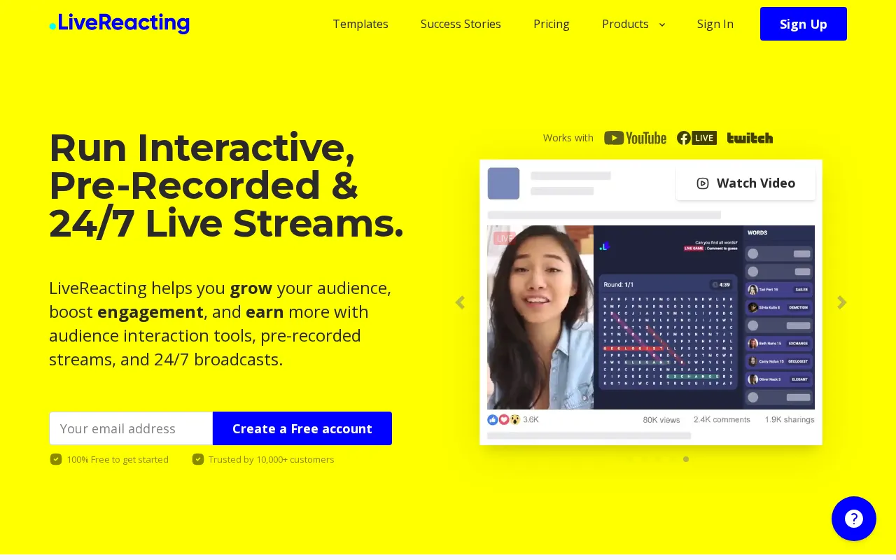 LiveReacting AI — preview screenshot