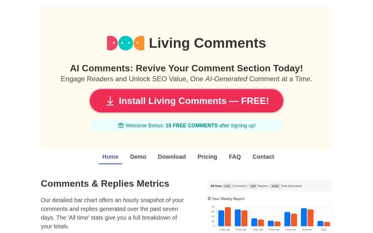 Living Comments — preview screenshot