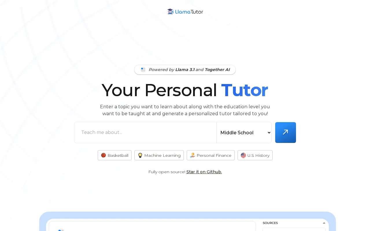 llamatutor.com — preview screenshot