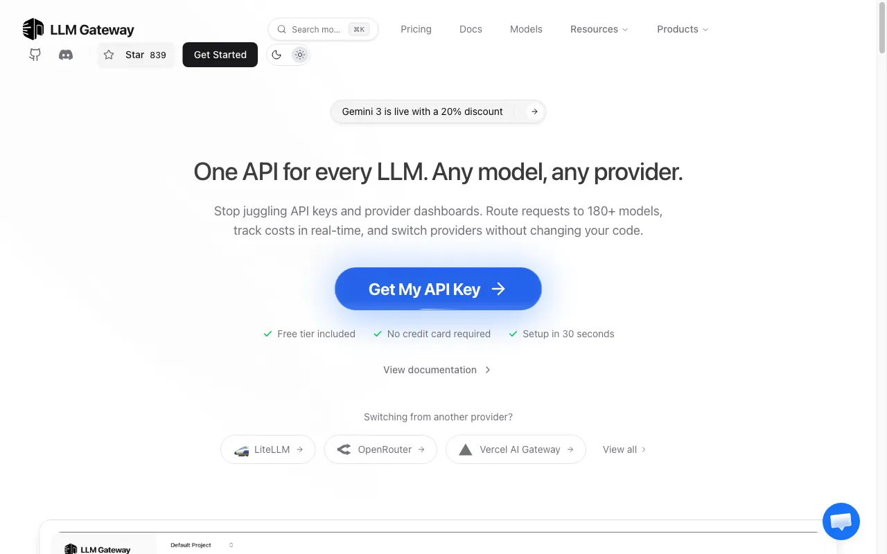 LLM Gateway — preview screenshot