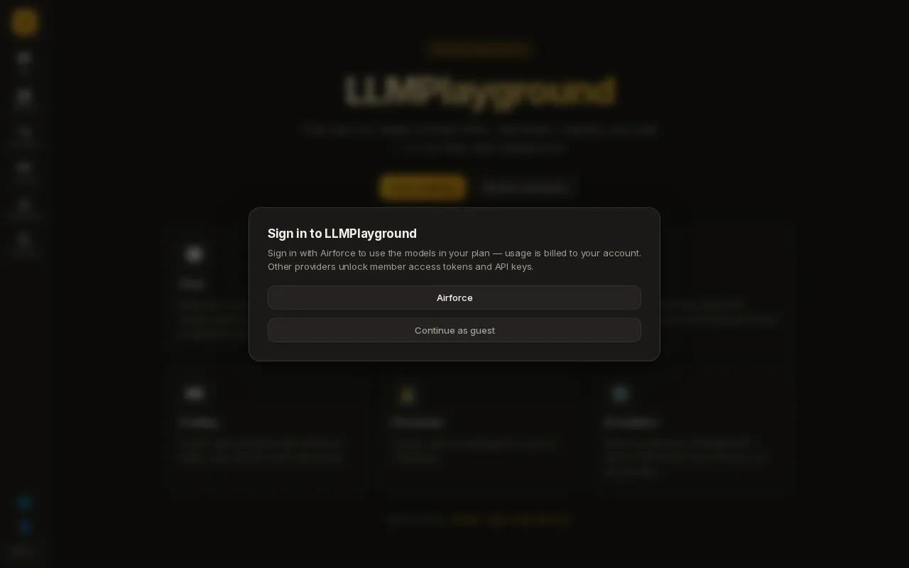 LLM Playground — preview screenshot