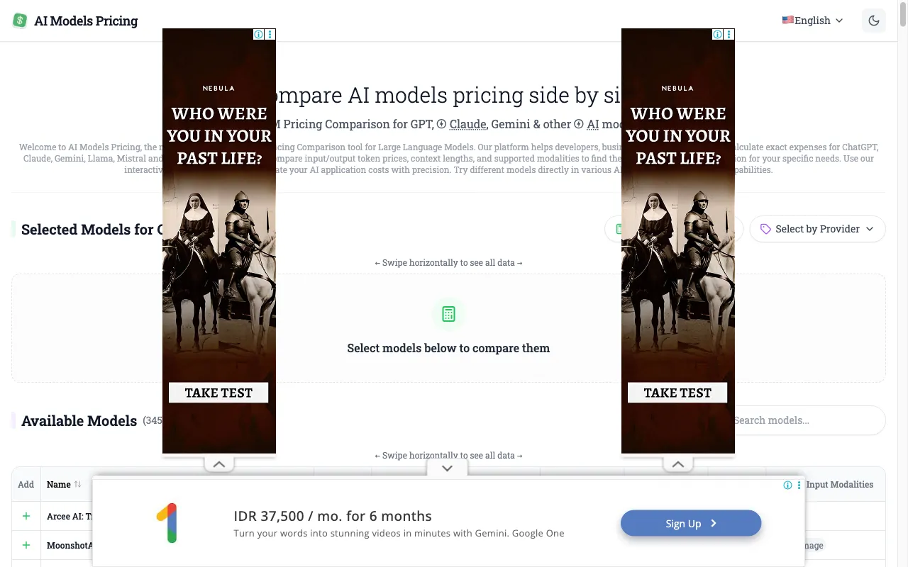 LLM Pricing — preview screenshot