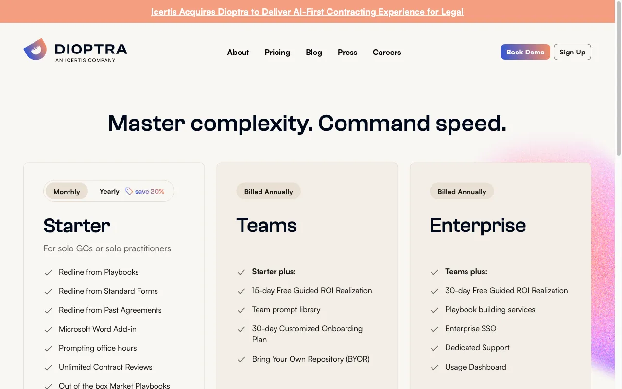 LLM Sandbox by Dioptra — pricing page
