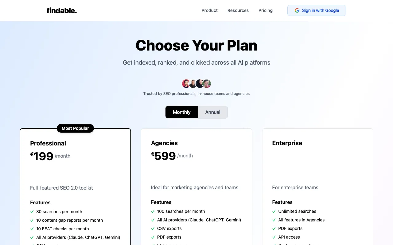 LLM SEO Monitor — pricing page