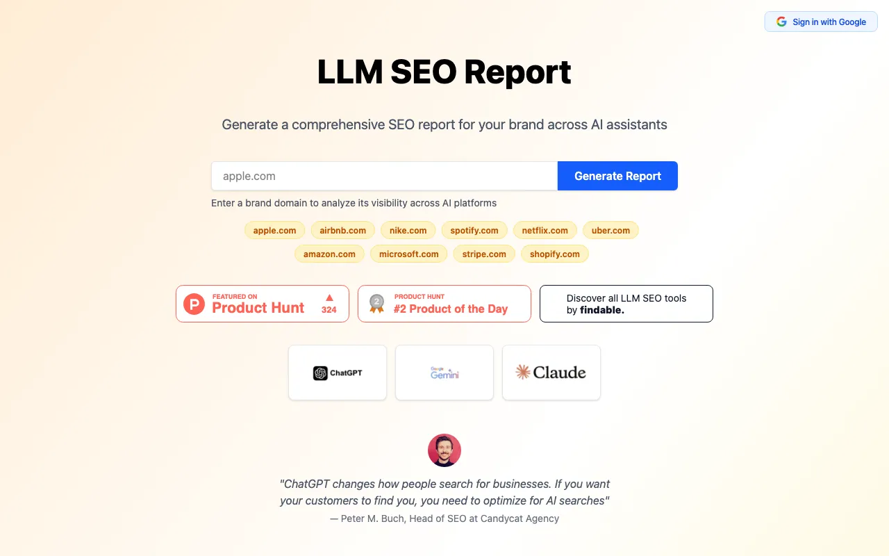 LLM SEO Report — preview screenshot