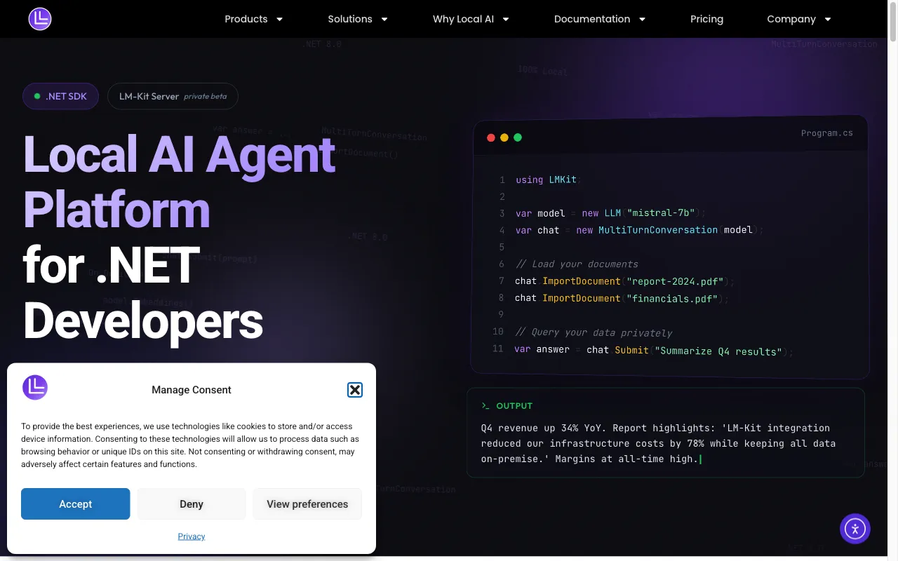 LM-Kit | Build Smarter Apps with Language Models — preview screenshot