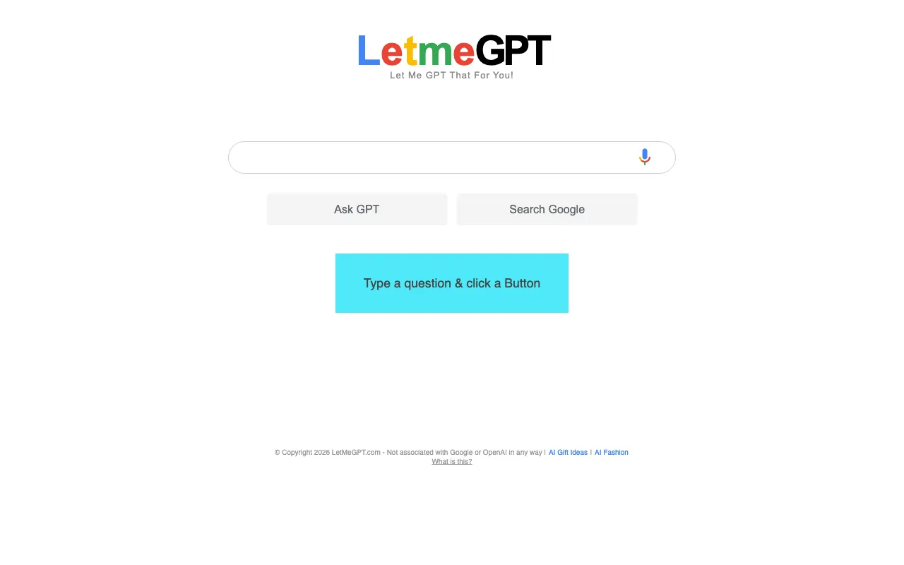 LMGTFY + GPT = LetMeGPT — preview screenshot