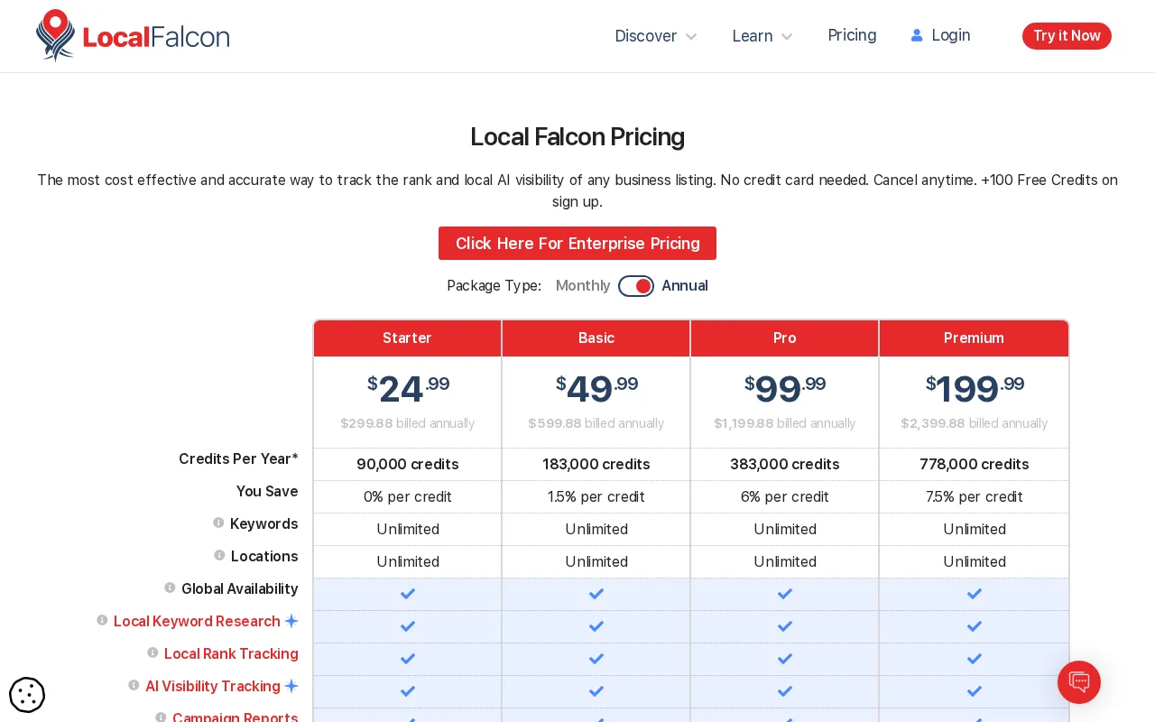 Local Falcon — pricing page