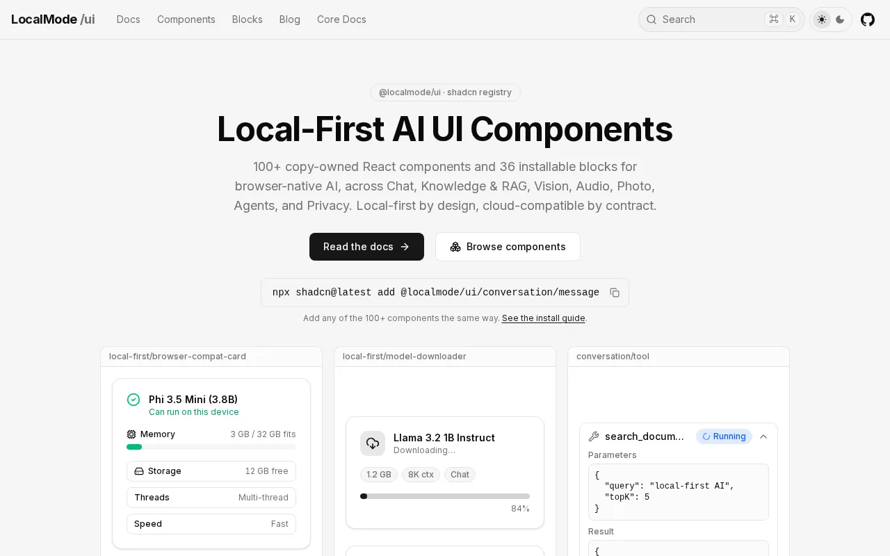 LocalMode UI — preview screenshot