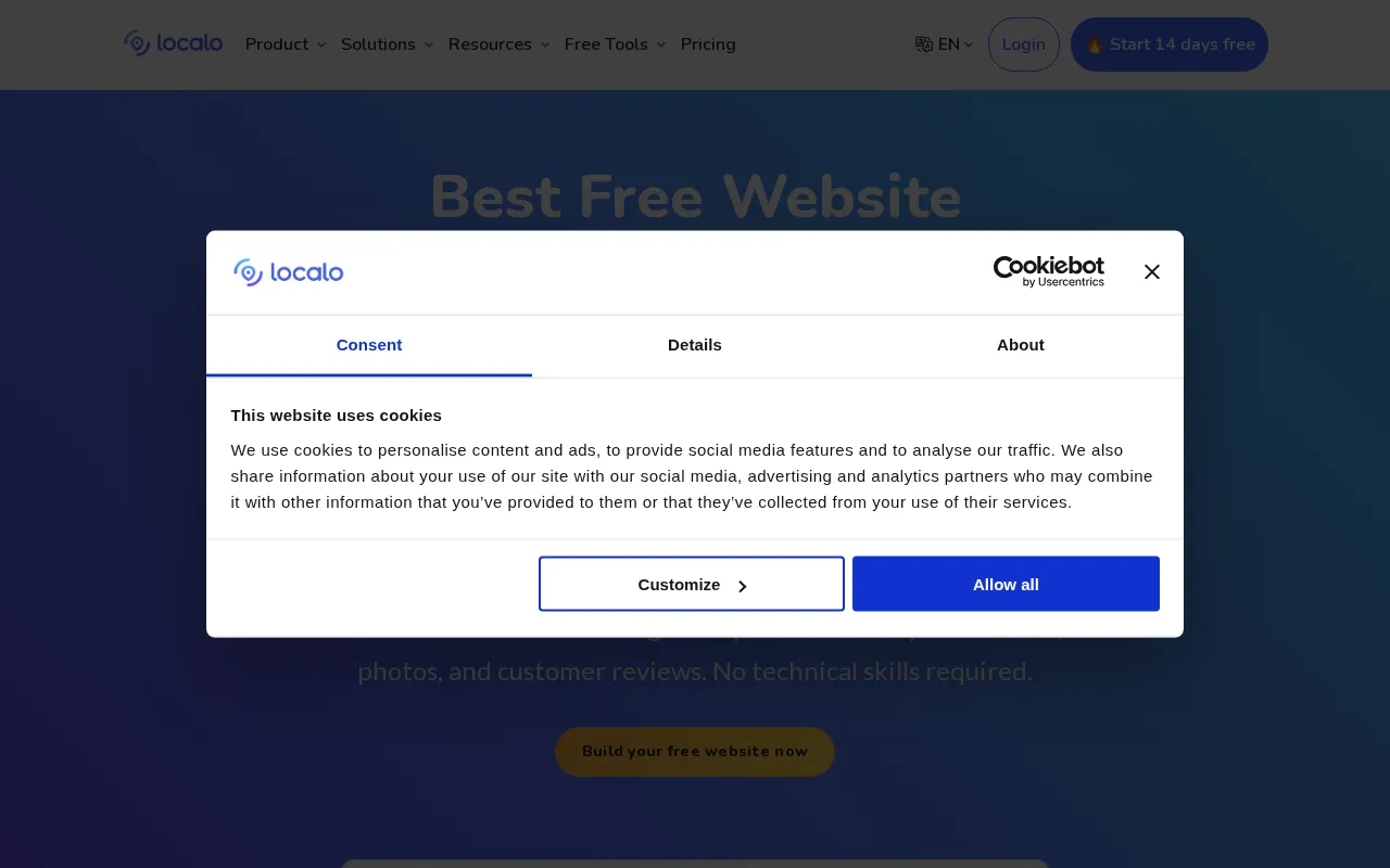 Localo Sites — preview screenshot