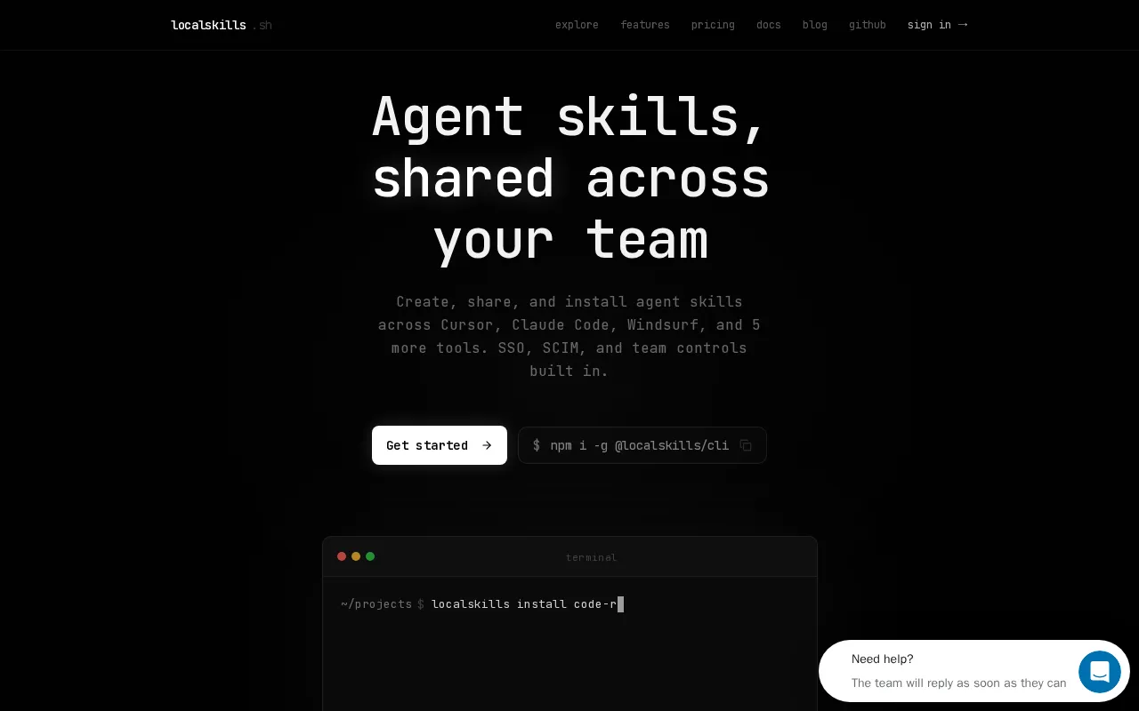 localskills.sh — preview screenshot