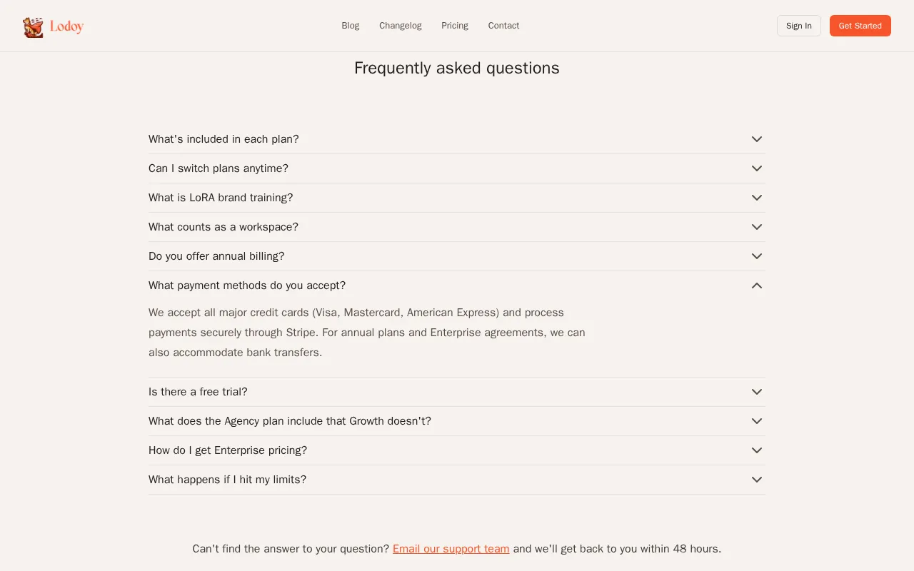 Lodoy — pricing page