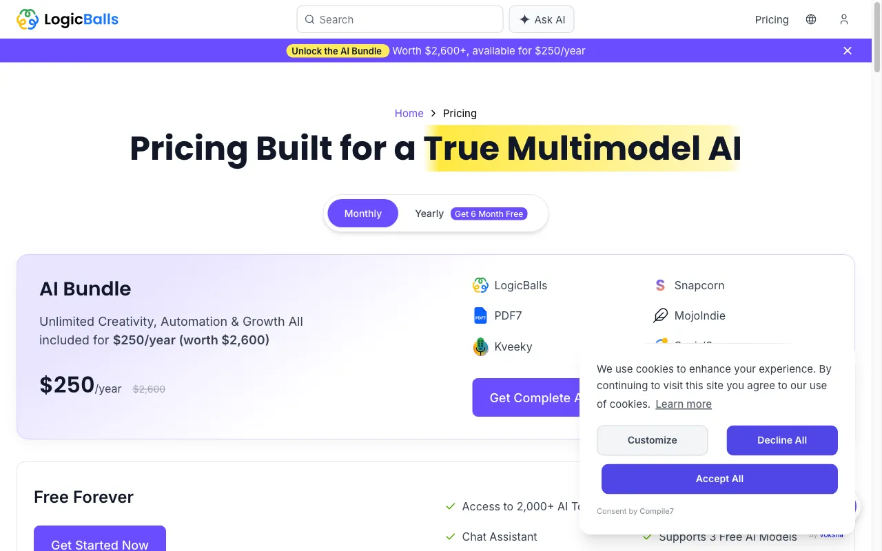 LogicBalls — pricing page