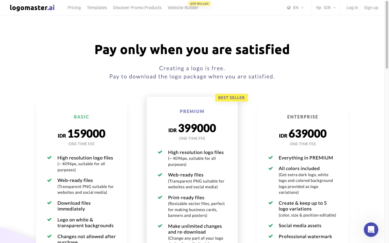 Logomaster — pricing page