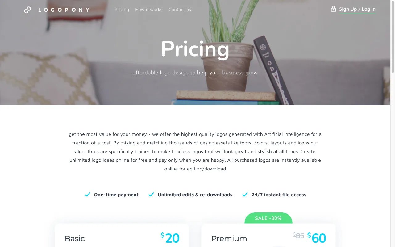 Logopony — pricing page