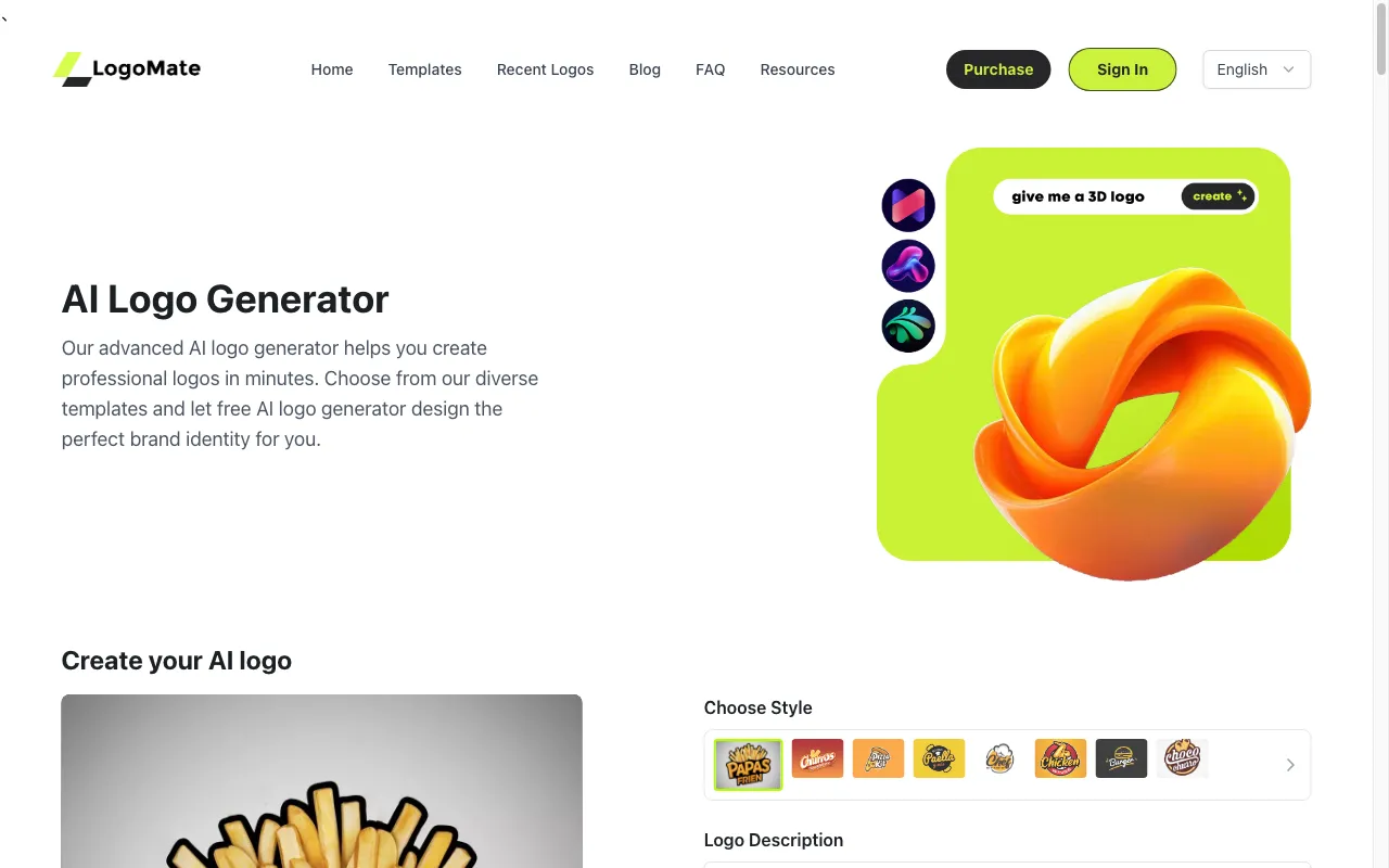 AI Logo Generator — preview screenshot