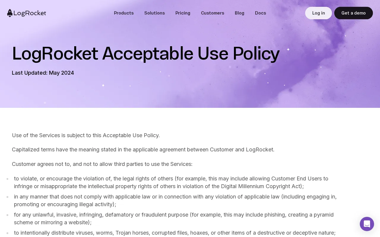 LogRocket — pricing page